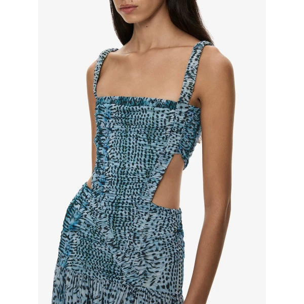 Christopher Esber Orion Separation Gown in Feathered Petrol | Evening Gowns | Coveti