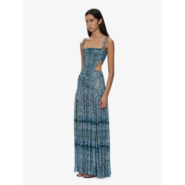 Christopher Esber Orion Separation Gown in Feathered Petrol | Evening Gowns | Coveti