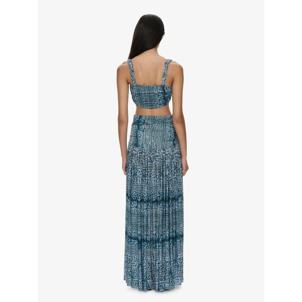 Christopher Esber Orion Separation Gown in Feathered Petrol | Evening Gowns | Coveti