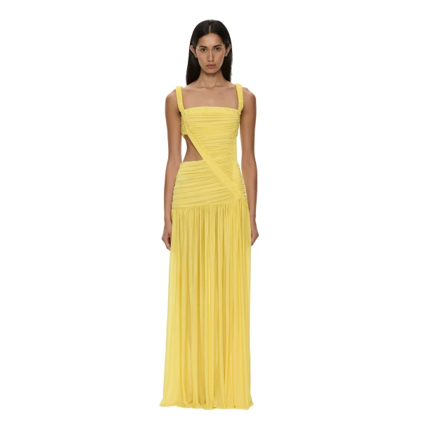 Christopher Esber Orion Separation Gown in Targa Yellow | Evening Gowns | Coveti