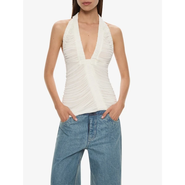 Christopher Esber Orion Top in White | Tops | Coveti