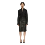 Christopher Esber Perforated Leather Skirt in Black | Skirts | Coveti