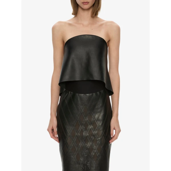 Christopher Esber Perforated Sheath Leather Dress in Black | Dresses | Coveti
