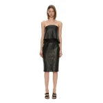 Christopher Esber Perforated Sheath Leather Dress in Black | Dresses | Coveti