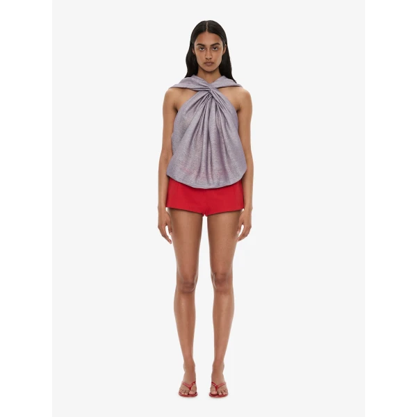 Christopher Esber Piled Hooded Top in Faded Lilac | Tops | Coveti