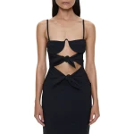 Christopher Esber Porto Tie Lycra Dress in Black | Maxi Dresses | Coveti