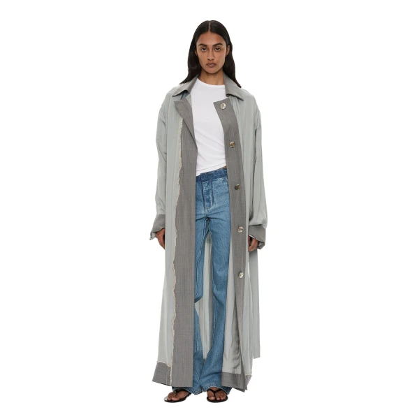 Retract Tailored Duster Coat in Slate Stripe