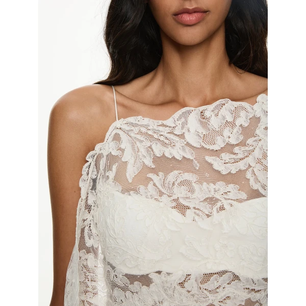 Christopher Esber Reverie Floating Lace Cami in White | Camisoles | Coveti