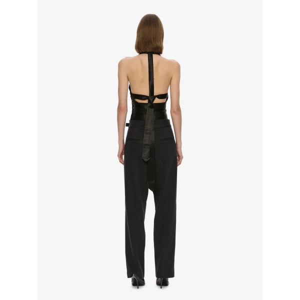 Christopher Esber Reyer Satin Tie Top in Black | Tops | Coveti