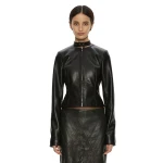 Christopher Esber Richie Leather Jacket in Black | Leather Jackets | Coveti