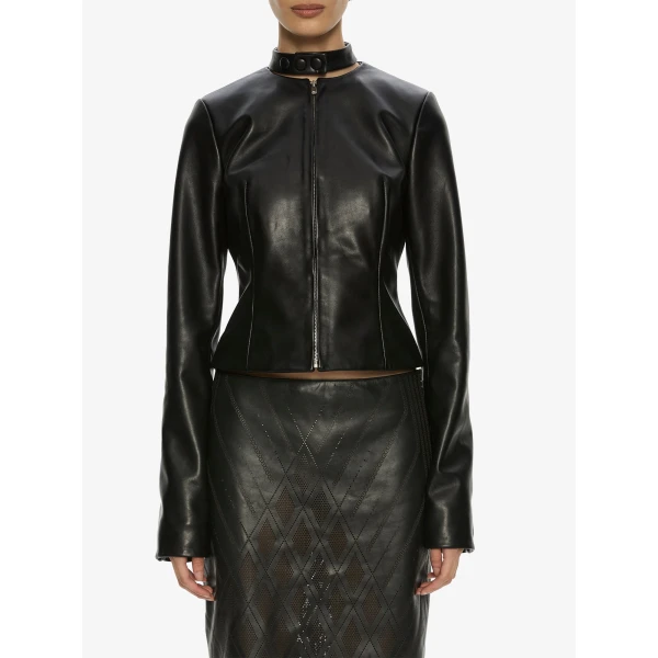 Christopher Esber Richie Leather Jacket in Black | Leather Jackets | Coveti