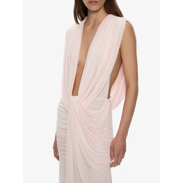 Christopher Esber Ripple Drape Gown in Airbag Pink | Evening Gowns | Coveti