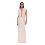 Christopher Esber Ripple Drape Gown in Airbag Pink | Evening Gowns | Coveti