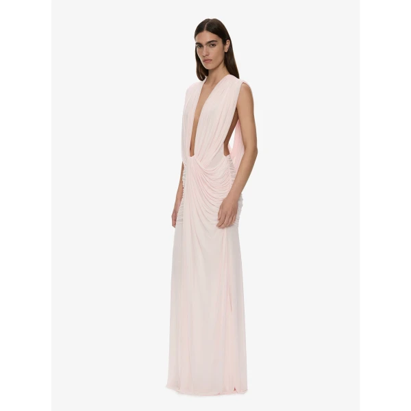 Christopher Esber Ripple Drape Gown in Airbag Pink | Evening Gowns | Coveti