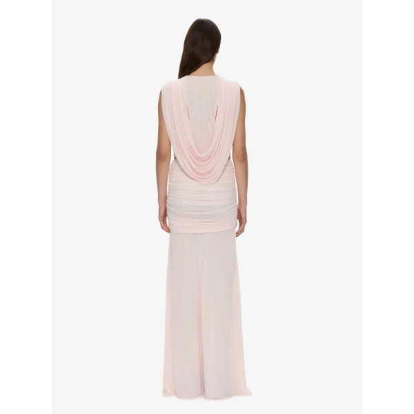 Christopher Esber Ripple Drape Gown in Airbag Pink | Evening Gowns | Coveti
