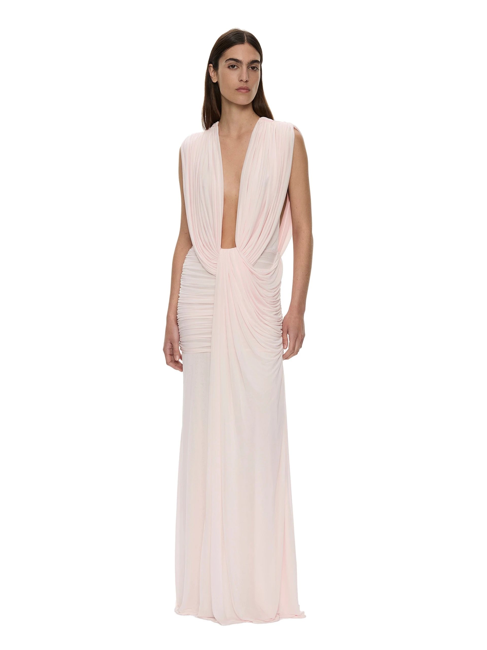 Christopher Esber Ripple Drape Gown in Airbag Pink Christopher Esber Ripple Drape Gown in Airbag Pink | Evening Gowns | Coveti