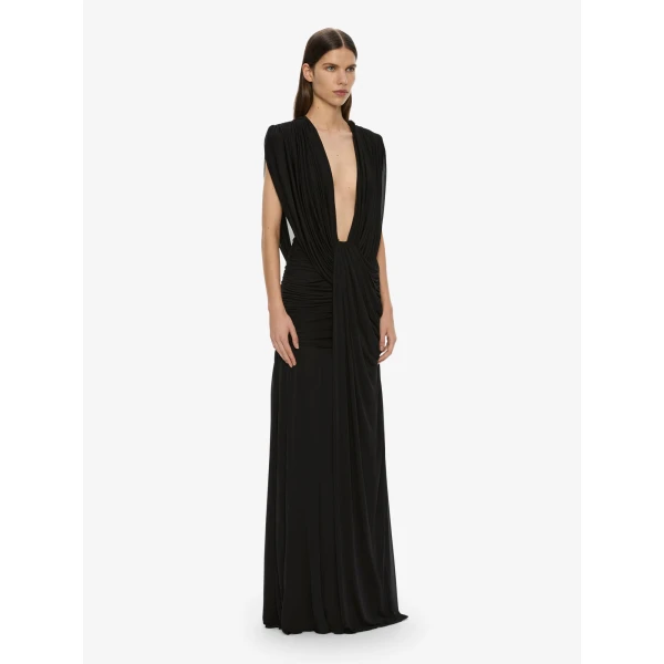 Christopher Esber Ripple Drape Gown in Black | Evening Gowns | Coveti