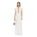 Christopher Esber Ripple Drape Gown in White | Evening Gowns | Coveti