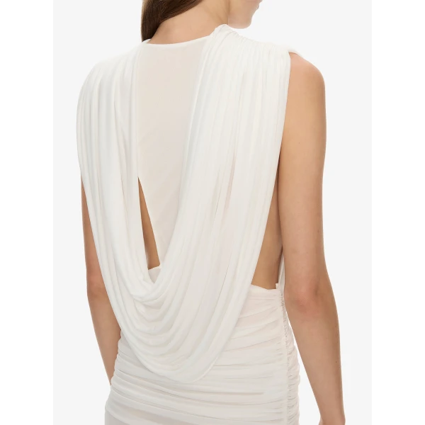 Christopher Esber Ripple Drape Gown in White | Evening Gowns | Coveti