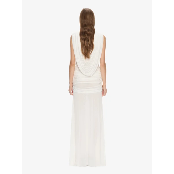 Christopher Esber Ripple Drape Gown in White | Evening Gowns | Coveti
