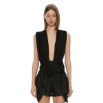 Christopher Esber Ripple Drape Top in Black | Tops | Coveti