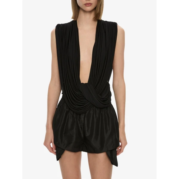 Christopher Esber Ripple Drape Top in Black | Tops | Coveti
