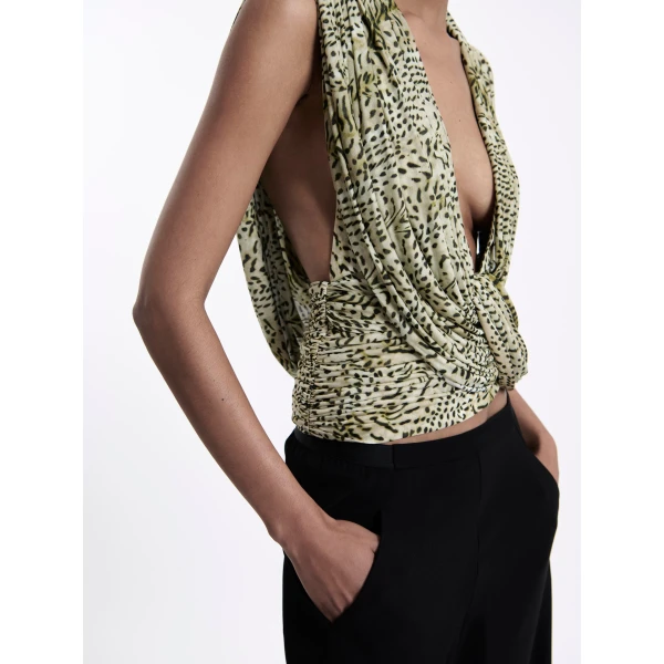 Christopher Esber Ripple Drape Top in Feathered Citrine | Tops | Coveti