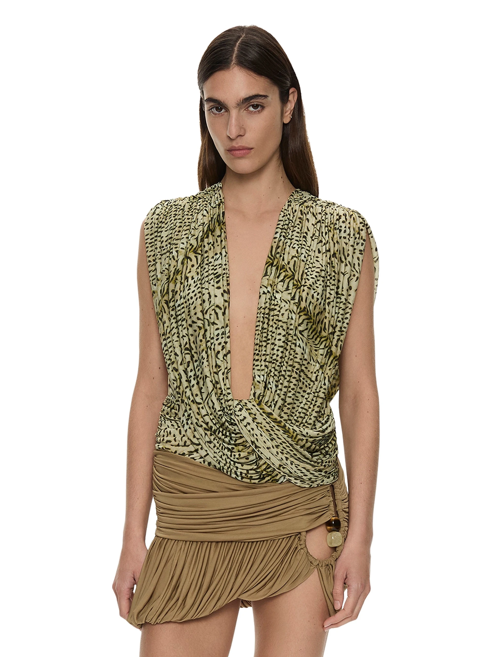 Christopher Esber Ripple Drape Top in Feathered Citrine Christopher Esber Ripple Drape Top in Feathered Citrine | Tops | Coveti