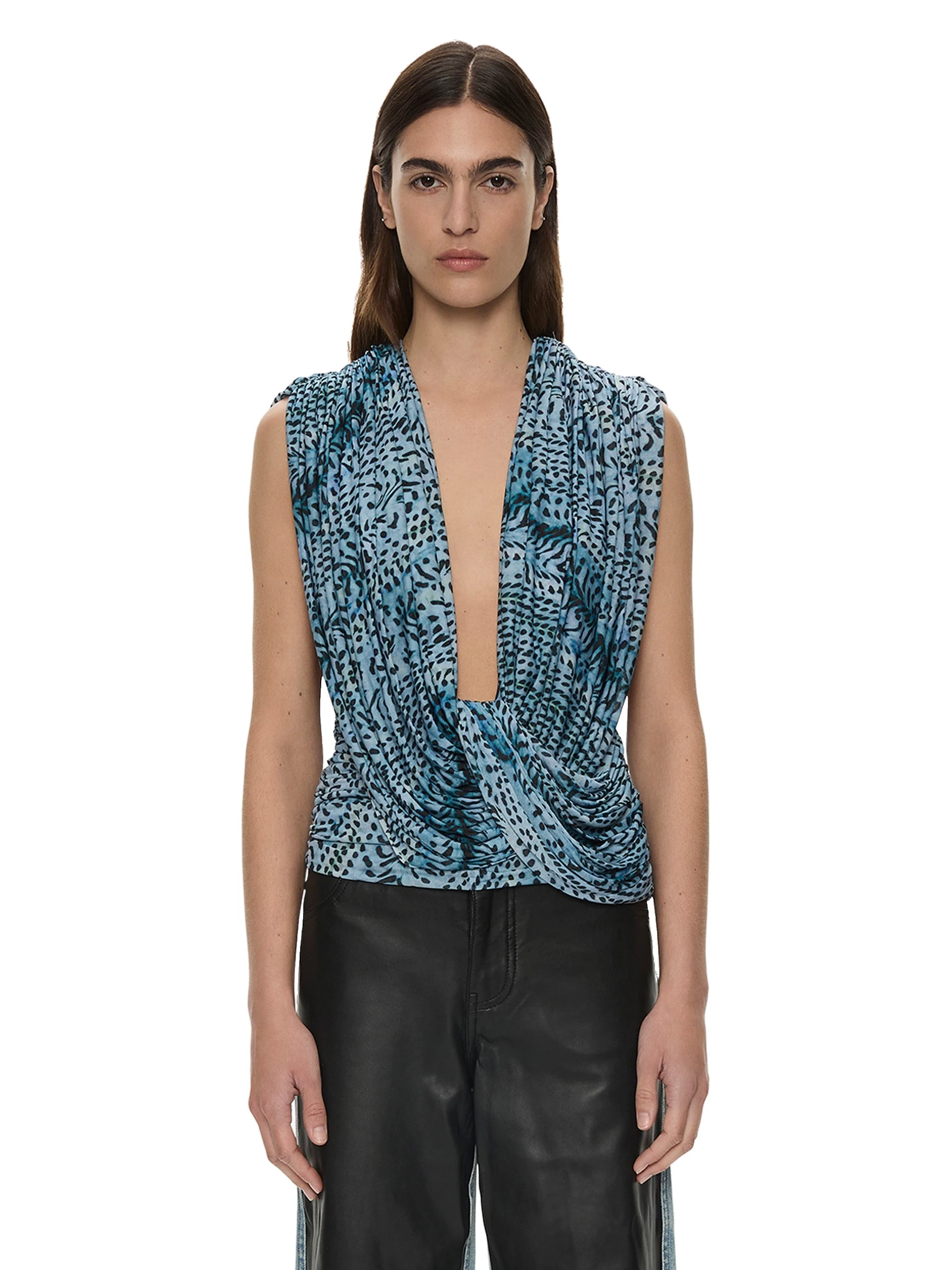 Christopher Esber Ripple Drape Top in Feathered Petrol Christopher Esber Ripple Drape Top in Feathered Petrol | Tops | Coveti