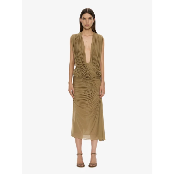 Christopher Esber Ripple Drape Top in Khaki | Tops | Coveti