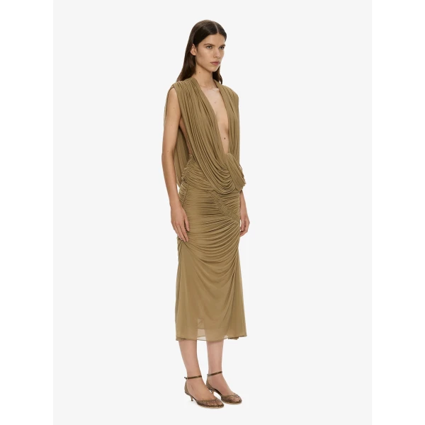Christopher Esber Ripple Drape Top in Khaki | Tops | Coveti