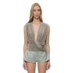 Christopher Esber Ripple Drape Top in Slate | Tops | Coveti