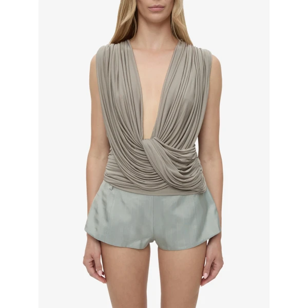 Christopher Esber Ripple Drape Top in Slate | Tops | Coveti
