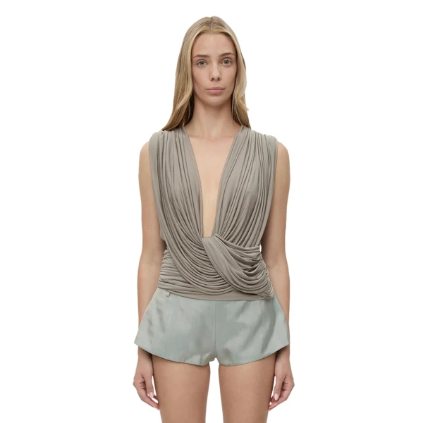 Ripple Drape Top in Slate