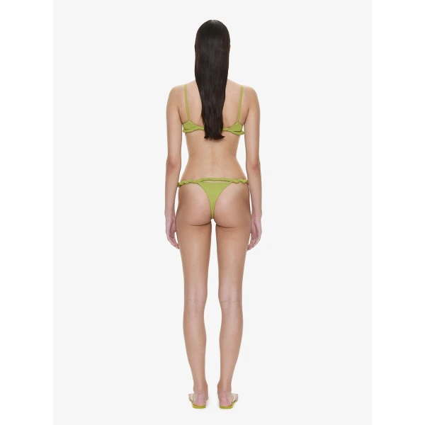 Christopher Esber Rolled Up Bralette in Dypsis Green | Bikini | Coveti