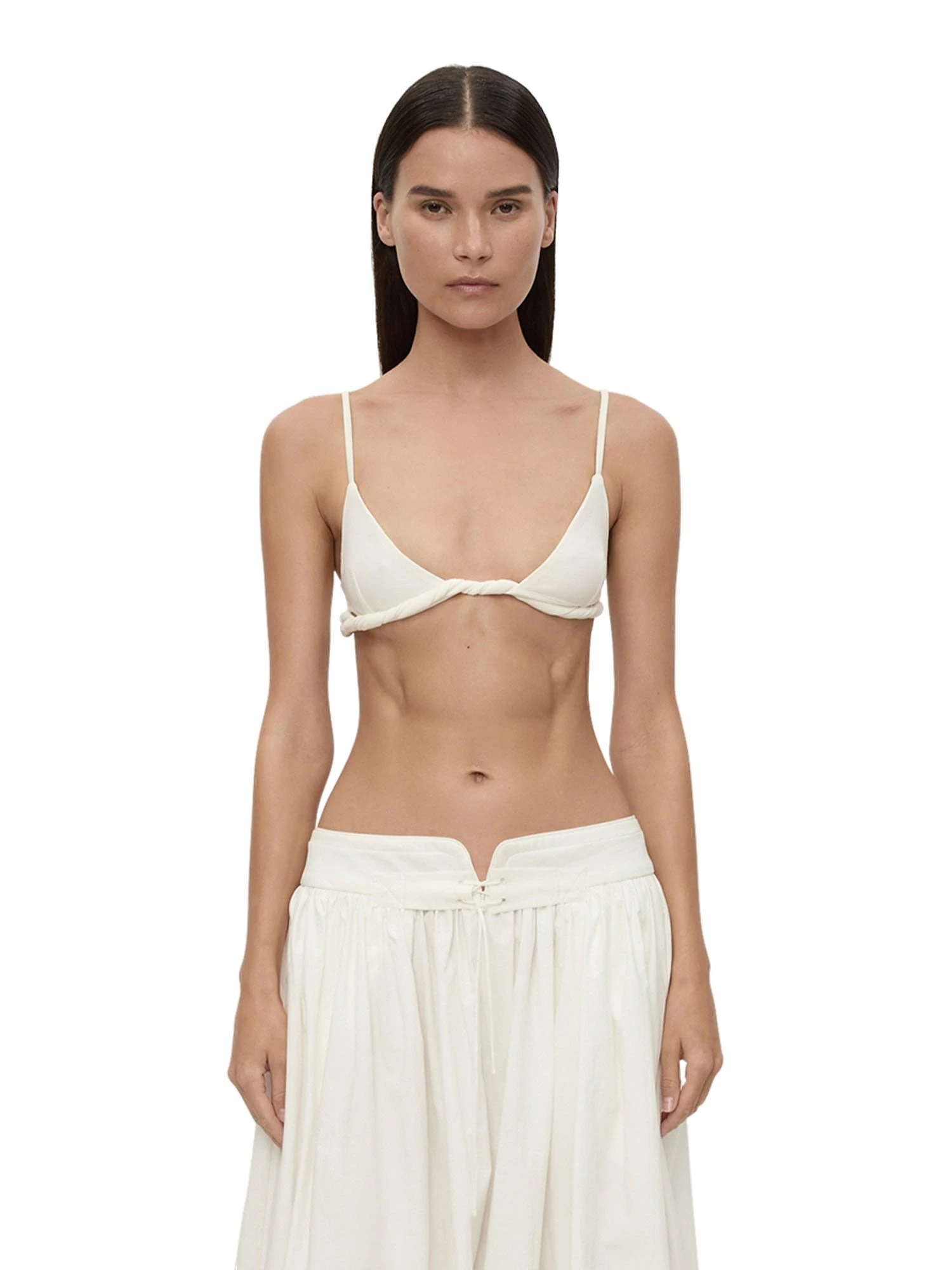 Christopher Esber Rolled Up Bralette in White Christopher Esber Rolled Up Bralette in White | Bikini | Coveti