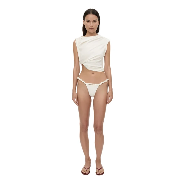 Christopher Esber Rolled Up Tee in White | T-shirts | Coveti