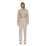 Christopher Esber Rowan Sateen Cuffed Trouser in Silver | Pants | Coveti