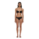 Christopher Esber Ruched Crescent Bandeau in Black | Bikini | Coveti
