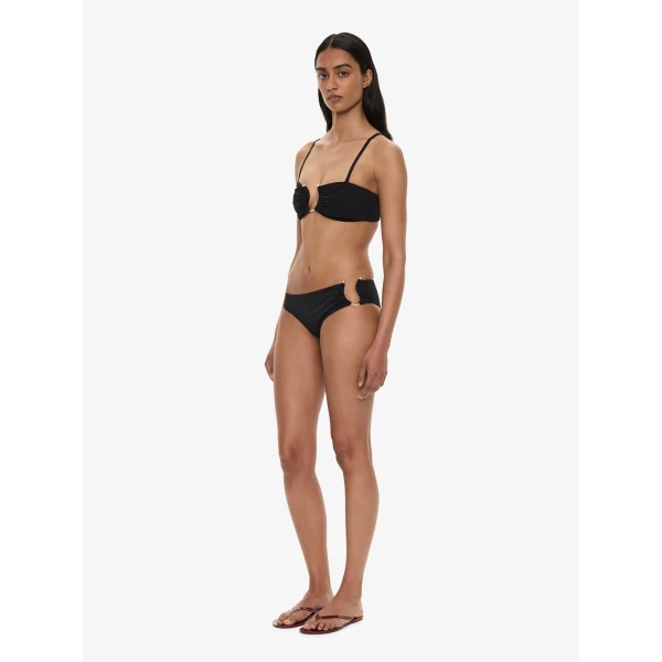 Christopher Esber Ruched Crescent Bandeau in Black | Bikini | Coveti
