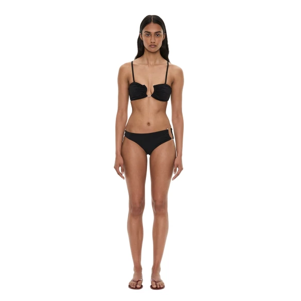 Ruched Crescent Bandeau in Black
