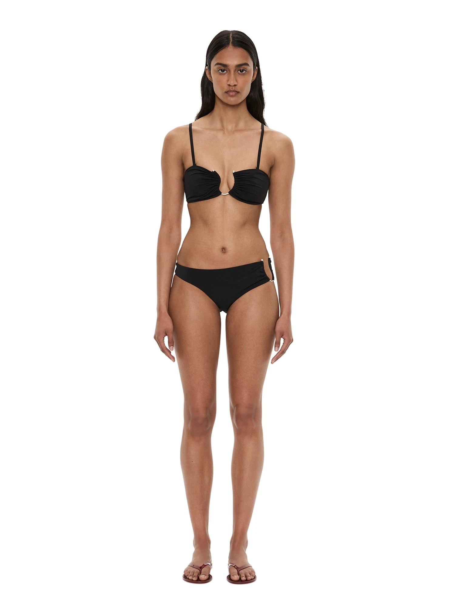 Christopher Esber Ruched Crescent Bandeau in Black Christopher Esber Ruched Crescent Bandeau in Black | Bikini | Coveti