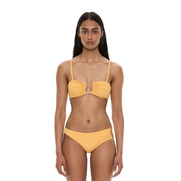 Christopher Esber Ruched Crescent Bandeau in Valencia | Bikini | Coveti