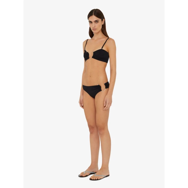 Christopher Esber Ruched Crescent Side Brief in Black | Bikini | Coveti