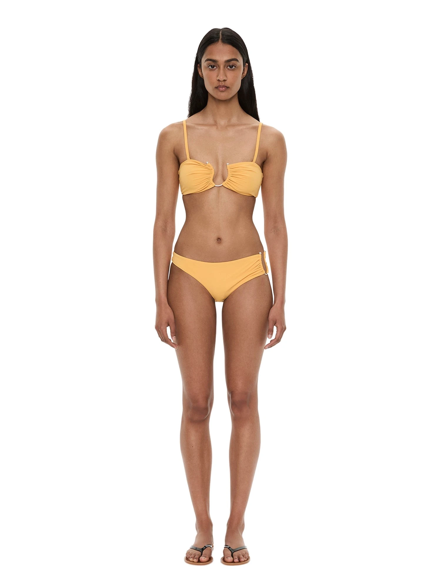 Christopher Esber Ruched Crescent Side Brief in Valencia Christopher Esber Ruched Crescent Side Brief in Valencia | Bikini | Coveti