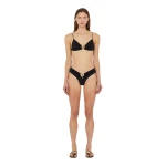 Christopher Esber Ruched Orbit High Brief in Black | Bikini | Coveti
