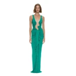 Christopher Esber Salacia Jersey Drape Dress in Malachite | Mini Dresses | Coveti