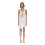 Christopher Esber Salacia Jersey Drape Mini Dress in White | Mini Dresses | Coveti