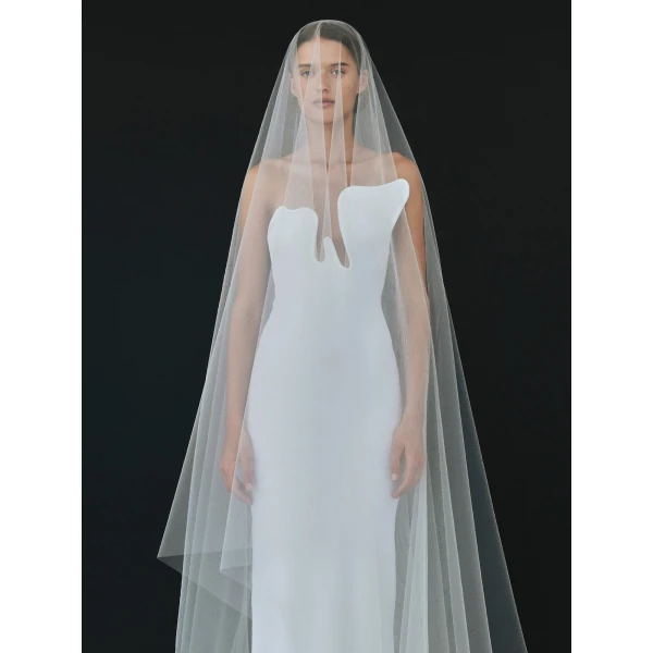 Christopher Esber Salacia Wire Strapless Dress in White | Maxi Dresses | Coveti