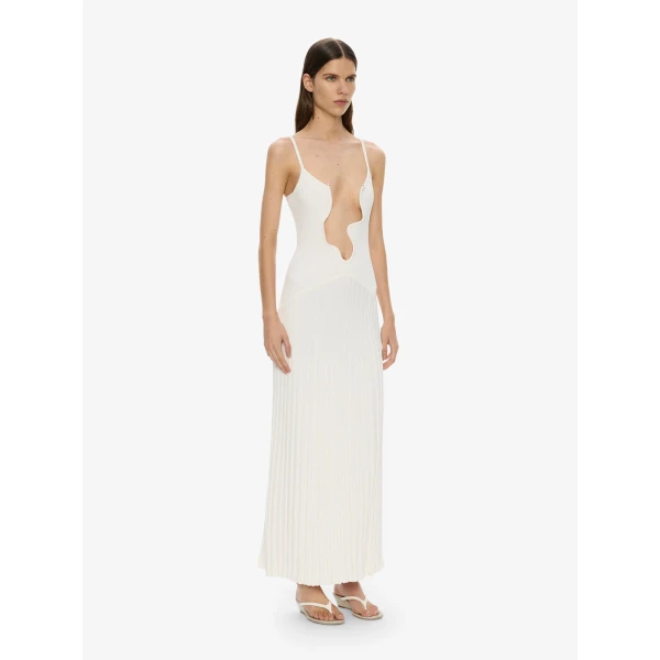 Christopher Esber Salacia Wire Sunray Dress in White | Maxi Dresses | Coveti